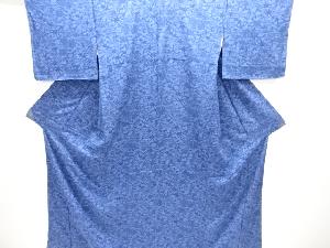 本藍　流水に草花模様小紋着物